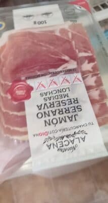 Jamn serrano reserva medias lonchas