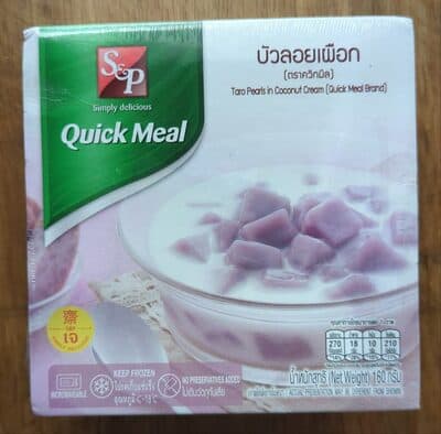 Taro pearls in coconut cream