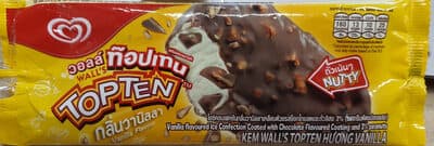 Vanilla flavored Ice Confection Coated with Chocolate Flavored Coating and 3% peanuts