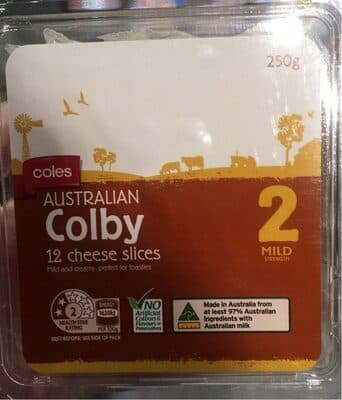 Australian Colby Cheese Slices