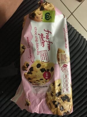 Choc chip biscuits free from gluten