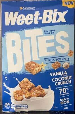 Weetbix bites vanilla and coconut