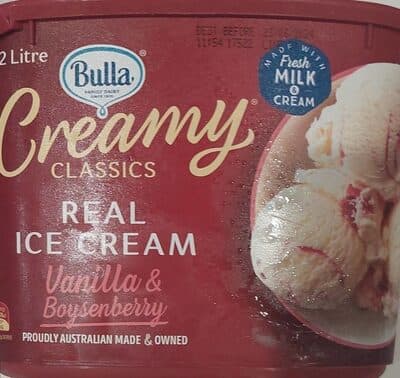 Vanilla and Boysenberry Ice Cream