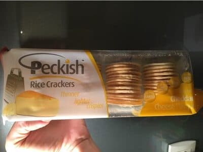 Peckish Thins Rice Cracker Cheddar Cheese Gluten Free