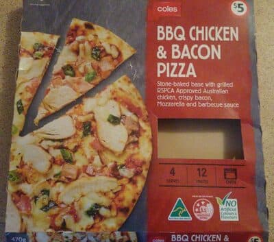 BBQ chicken and bacon pizza