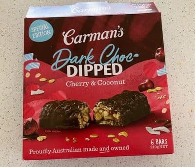 Dark choc dipped cherry & coconut