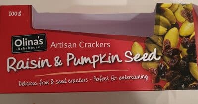Raisin & Pumpkin Seed Artisan Crackers