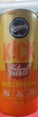 Kick Mango Pineapple Kombucha Based Energy Drink