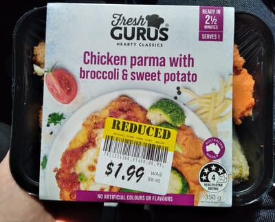 Chicken Parma with Broccoli & Sweet Potato