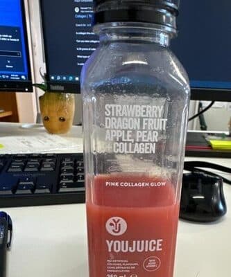 Strawberry dragon, fruit, apple pear and collagen juice