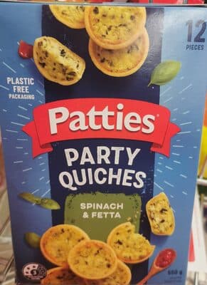 Patties Party Quiches Spinach and Fetta