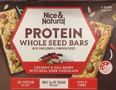 Protein Whole Seed Bars with Sunflower & Pumpkin Seeds