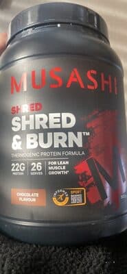 Musashi Shred & Burn Chocolate Milkshake Flavour