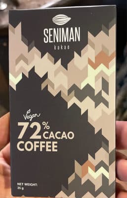Chocolate 72% cacao coffee