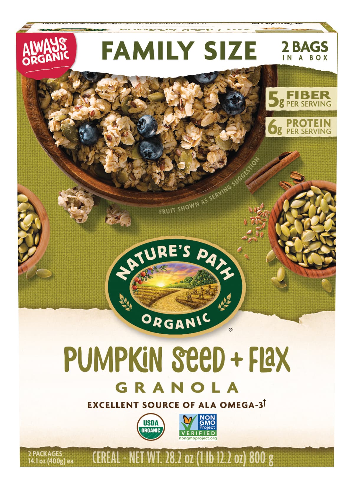 Nature's Path Organic Always Organic Pumpkin Seed + Flax Granola Cereal