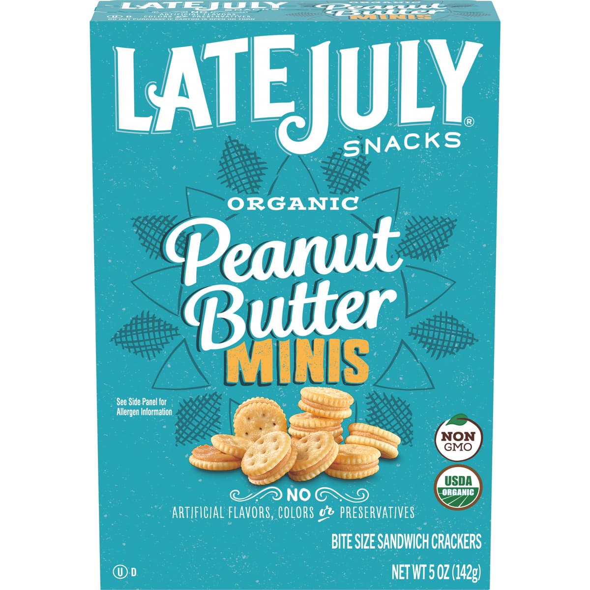 Peanut Butter Organic Minis Bite Size Sandwich Crackers