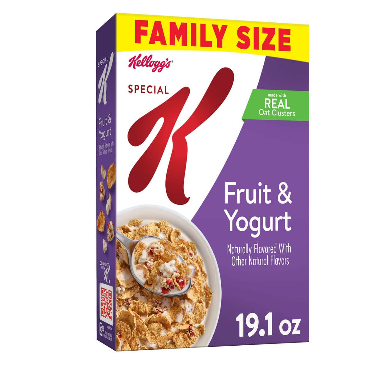 Fruit & Yogurt Flavored Crunchy Wheat & Rice Flakes With Oat & Fruit Clusters & Yogurt-Coated Clusters Cereal