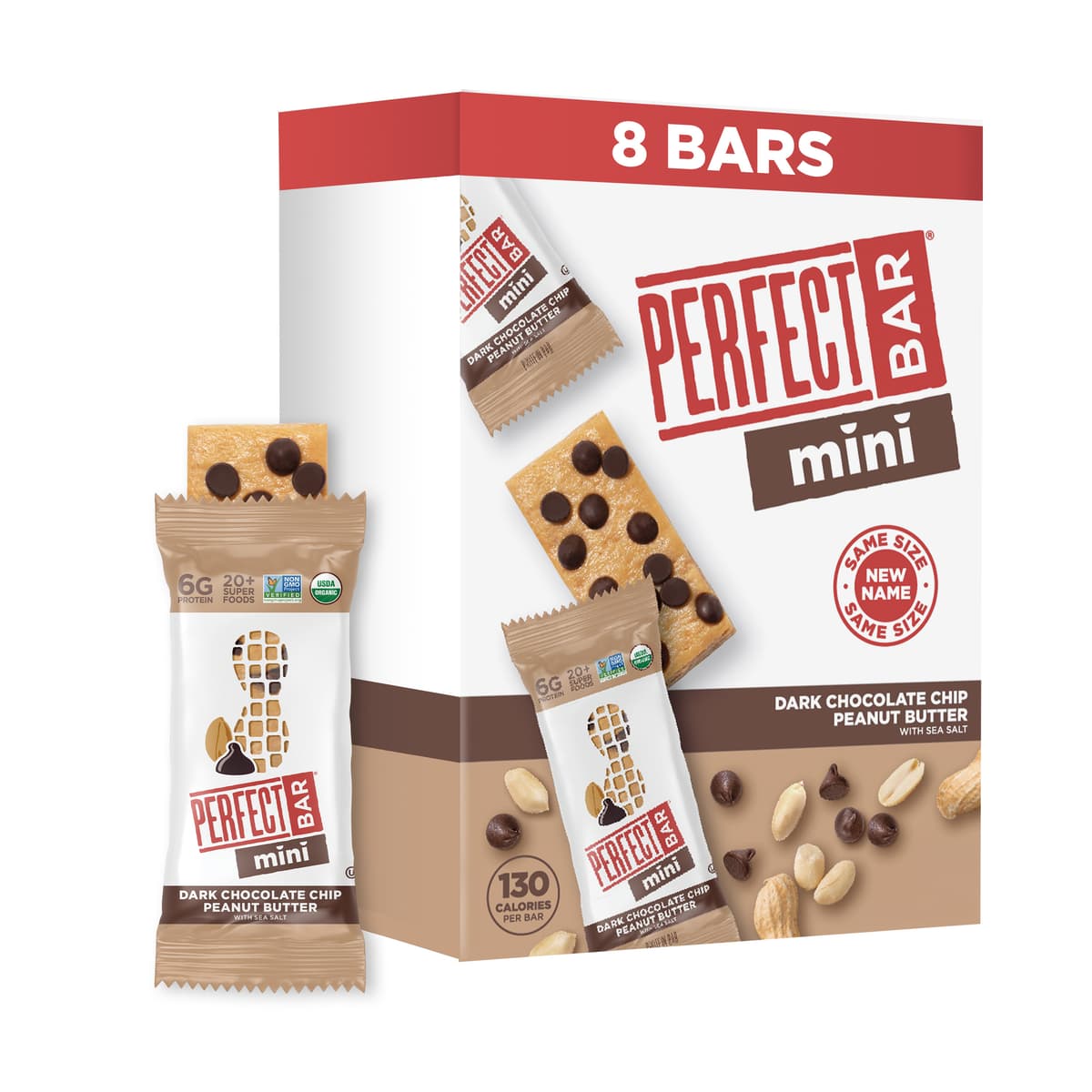 Perfect Bar Snack Size Dark Chocolate Chip Peanut Butter Protein Bar