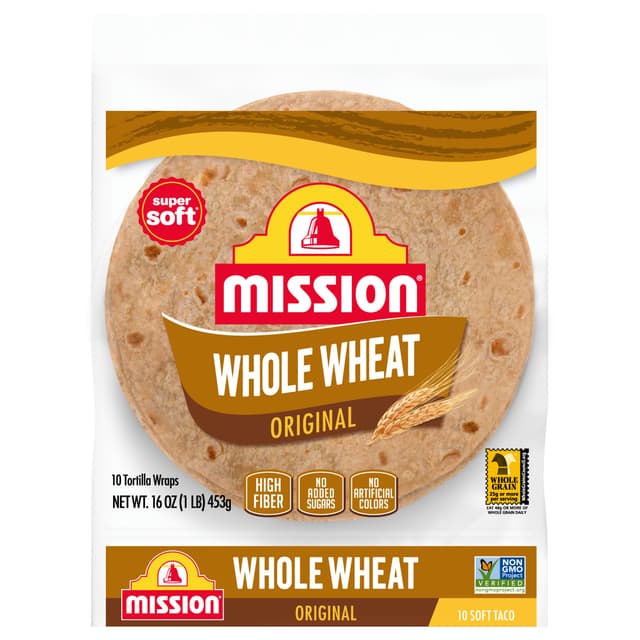 100% WHOLE WHEAT FLOUR TORTILLAS SOFT TACO