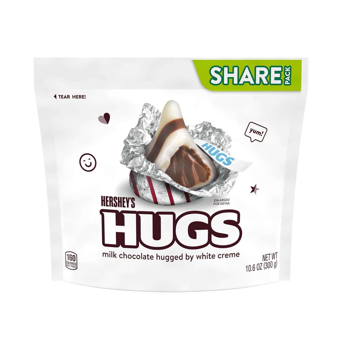Hershey's Hugs Hugged by White Creme Milk Chocolate