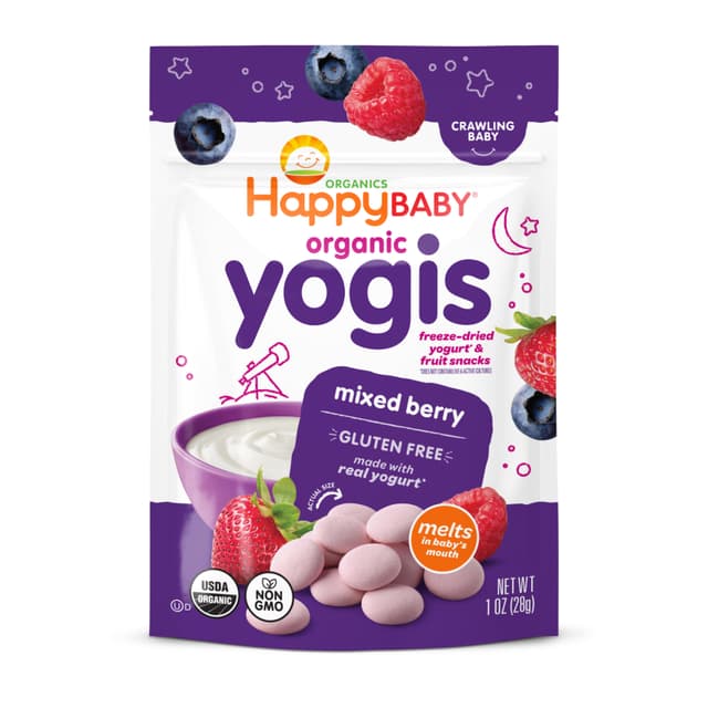 Organic Yogis Freeze-Dried Yogurt Fruit Snacks Mixed Berry