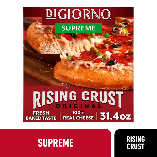 Supreme Pepperoni, Sausage, Green & Red Peppers, Onions, Black Olives Original Rising Crust Pizza