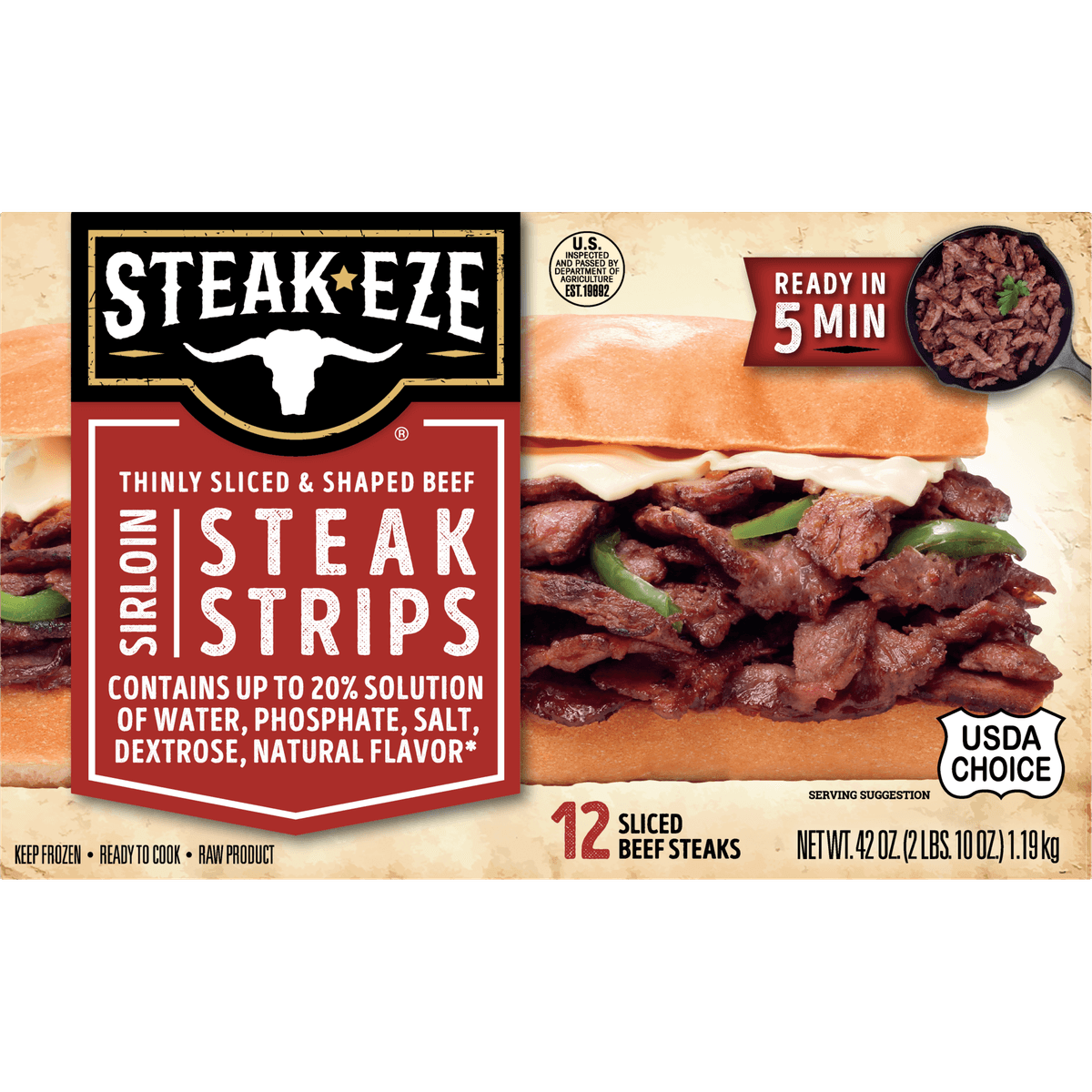 Thinly Sliced & Shaped Sirloin Steak Strips