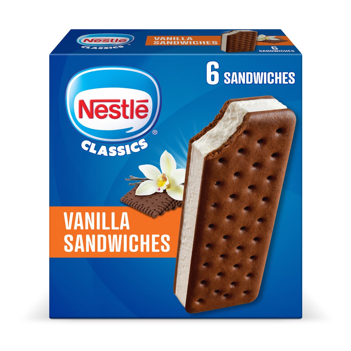 Creamy Vanilla Between Two Chocolatey Wafers Frozen Dairy Dessert Sandwiches