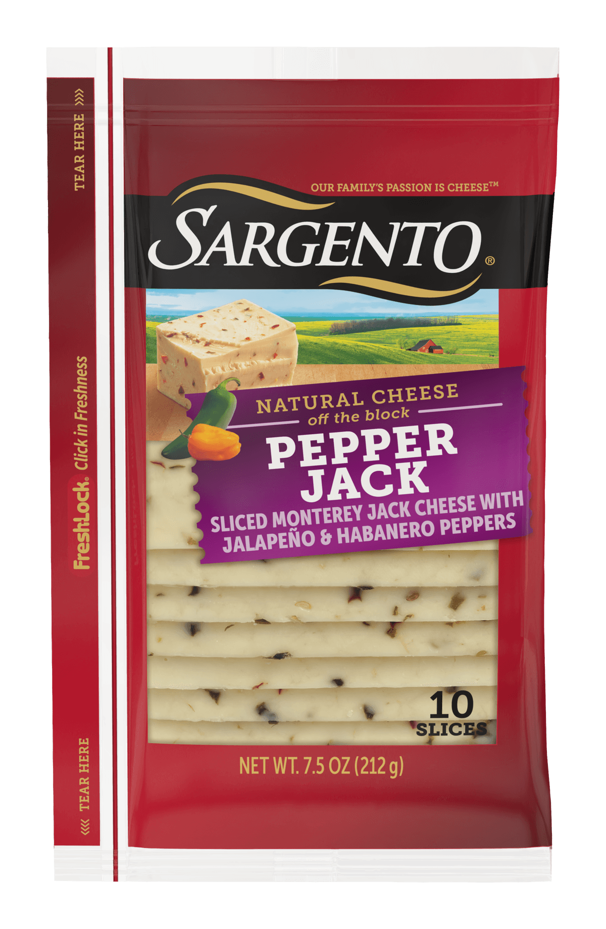 Pepper Jack Sliced Monterey Jack Natural Cheese With Jalapeno & Habanero Peppers
