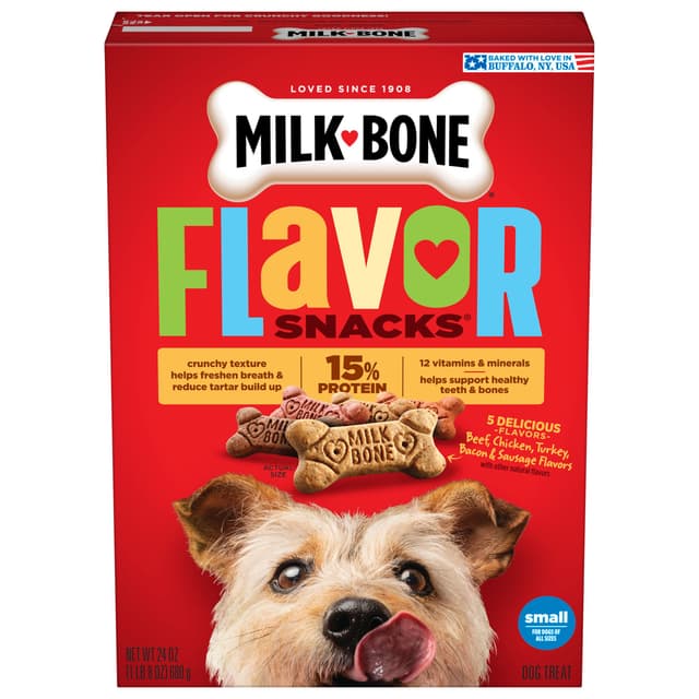 Milk-Bone Flavor Snacks Small Dog Biscuits, Flavored Crunchy Dog Treats