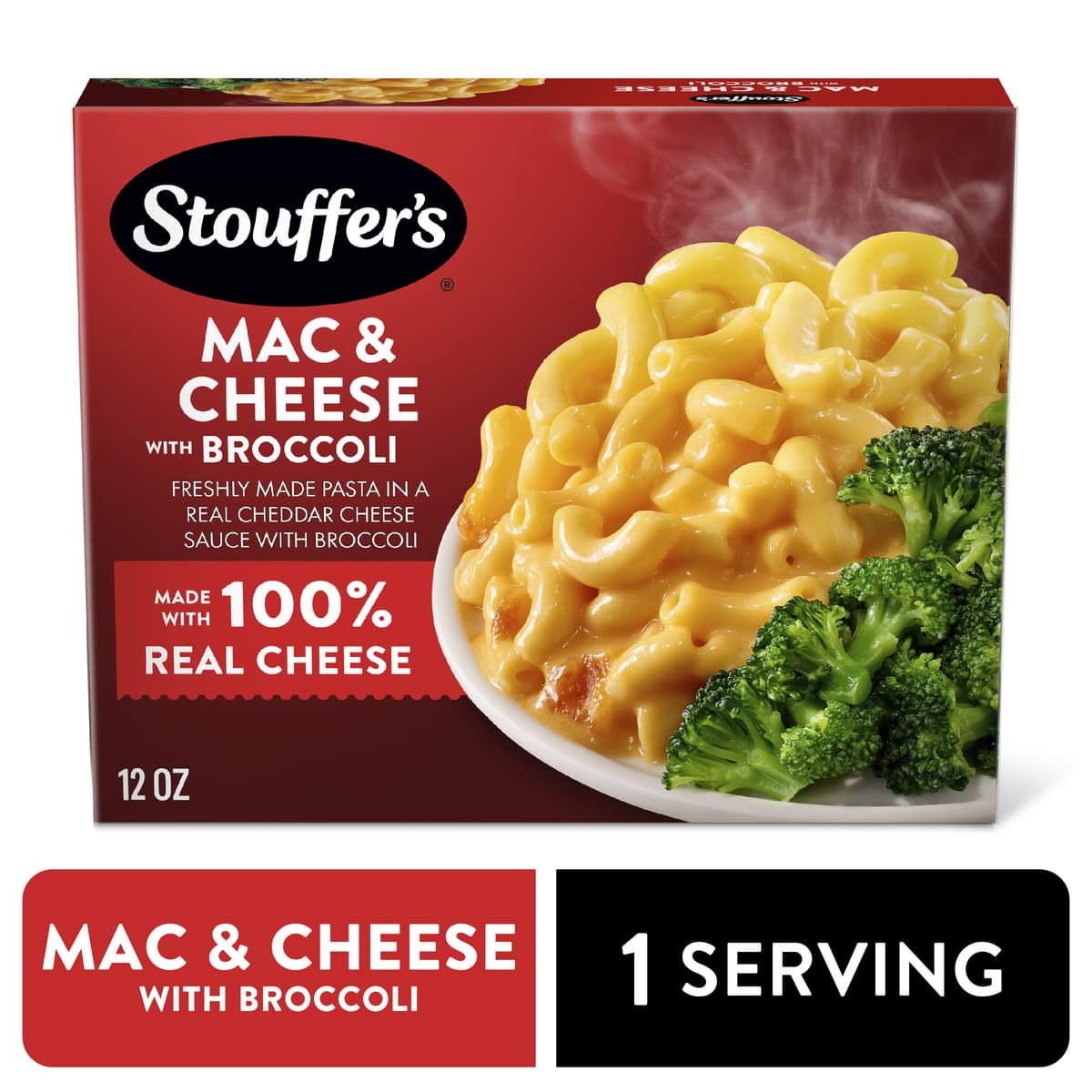 Macaroni & Cheese with Broccoli Freshly Made Pasta in a Real Cheddar Cheese Sauce