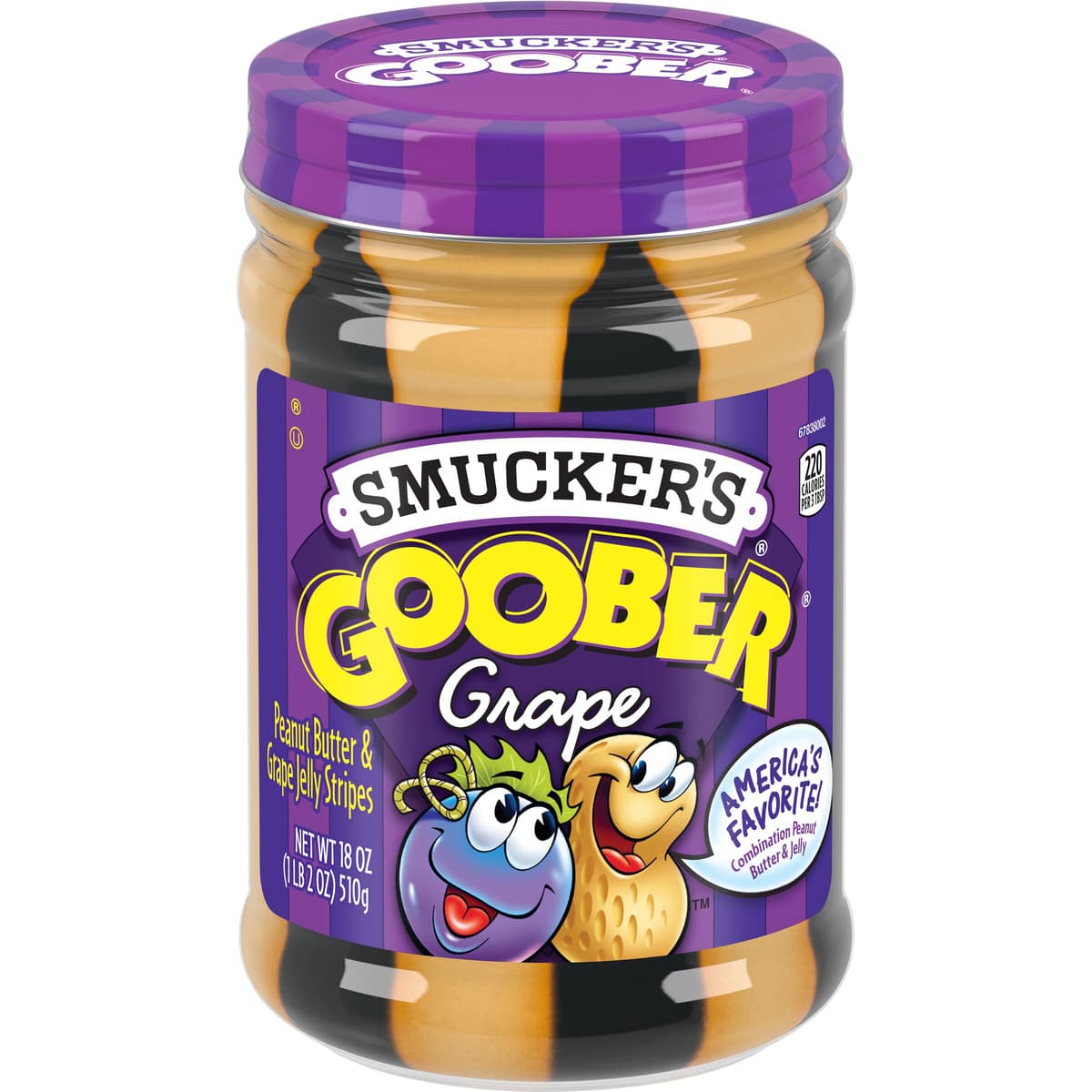 Peanut Butter & Grape Jelly Stripes Goober