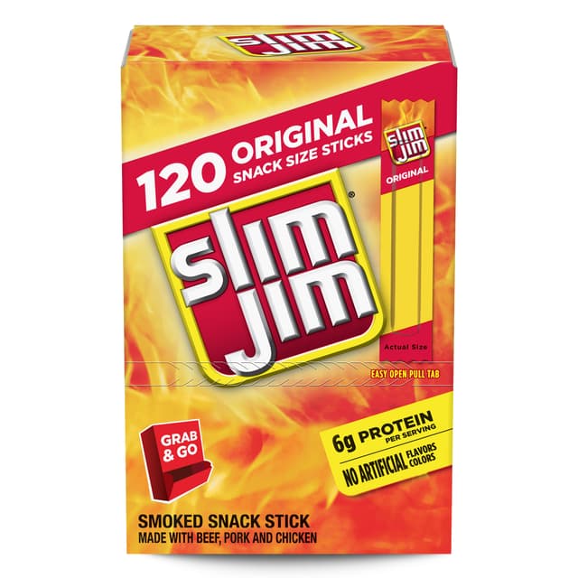 Slim Jim Snack-Sized Smoked Meat Stick, Original Flavor