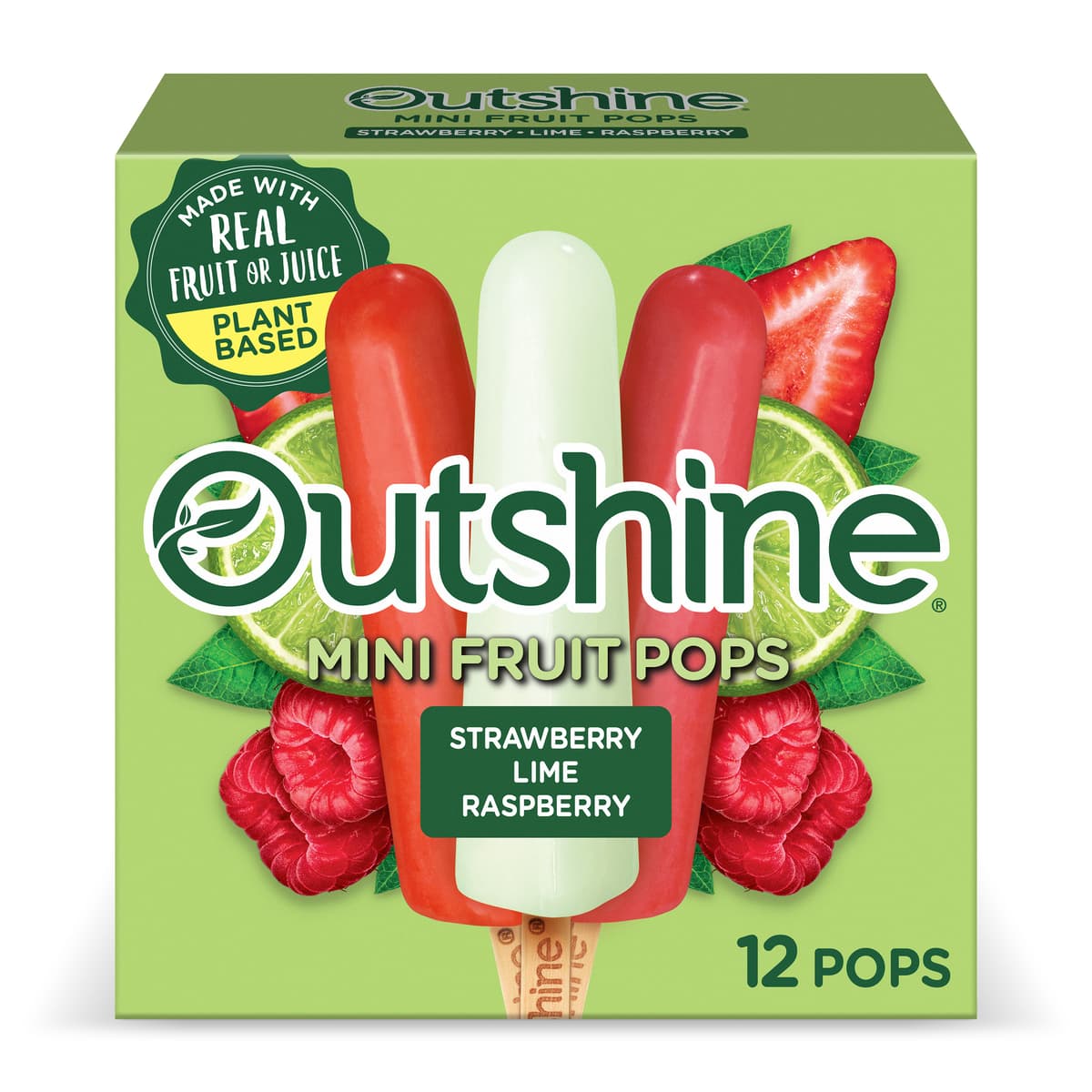 Strawberry, Lime, Raspberry Assorted Fruit Ice Bars