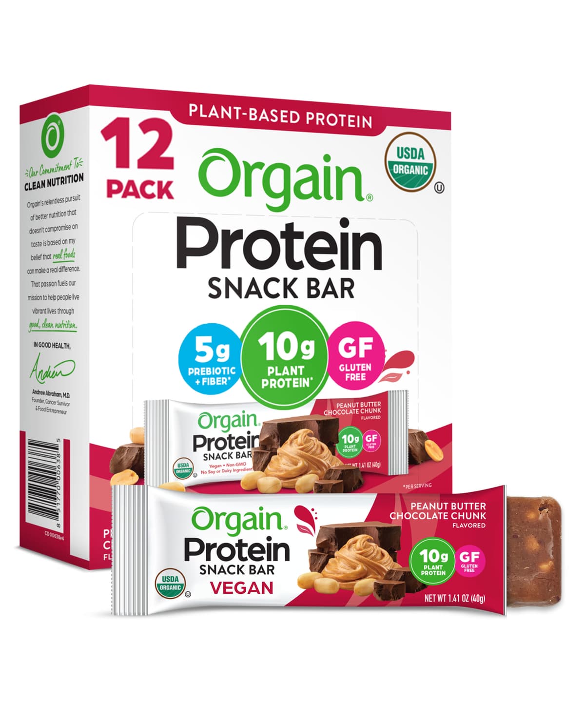 Peanut Butter Chocolate Chunk Flavored Protein Snack Bars