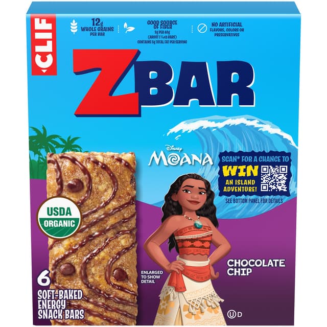 Chocolate Chip Baked Whole Grain Energy Snack Bars