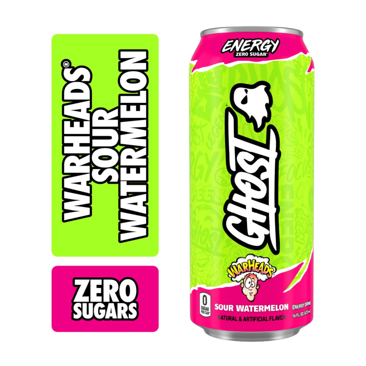 Ghost Zero Sugar Warheads Sour Watermelon Energy Drink