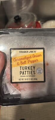 Caramelized Onion & Bell Pepper Turkey Patties