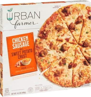 Chicken Sausage on a Sweet Potato Crust Pizza