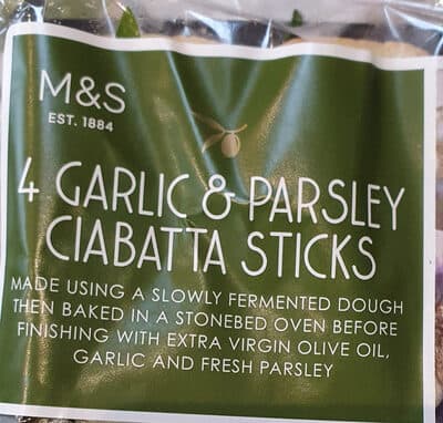 Garlic And Parsley Ciabatta Sticks