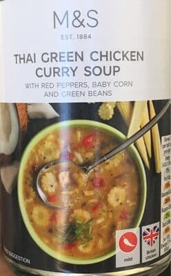 Thai green chicken curry soup
