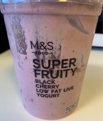 M&S Super Fruity black cherry low fat live yoghurt