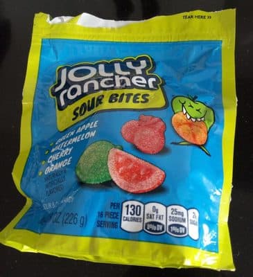 Sour Chewy Candy, Green Apple, Cherry, Orange & Watermelon