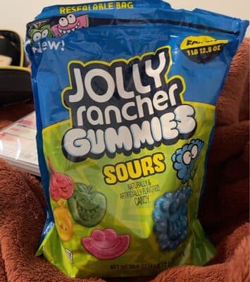 Green Apple, Blue Raspberry, Cherry, Lemon & Watermelon Flavored Gummy Candy Sours