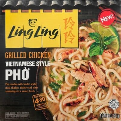 Grilled Chicken Vietnamese Style Pho Noodles With Tender White Meat Chicken, Cilantro And Other Seasonings In A Savory Broth
