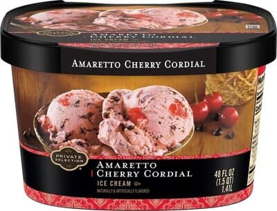 Amaretto Cherry Cordial Flavored Ice Cream