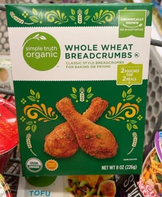 Whole Wheat Classic Style Breadcrumbs for Baking or Frying