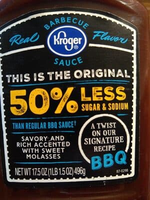 Kroger 50% less sugar & sodium BBQ sauce