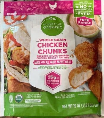 Whole Grain Chicken Chunks Breaded Chunk-Shaped Chicken Breast Patties