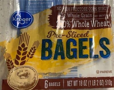 100% Whole Wheat Pre-sliced Bagels